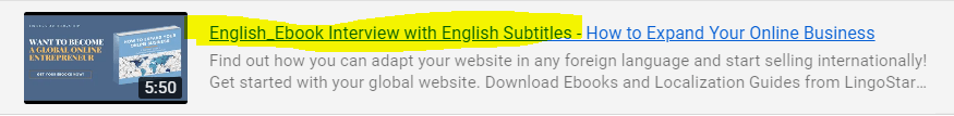 English embedded subtitles youtube